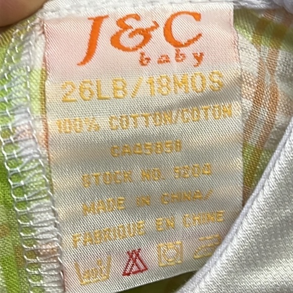 NEW Vintage Seersucker Orange Green Strawberry Plaid Collared Dress Cottagecore - Picture 6 of 6